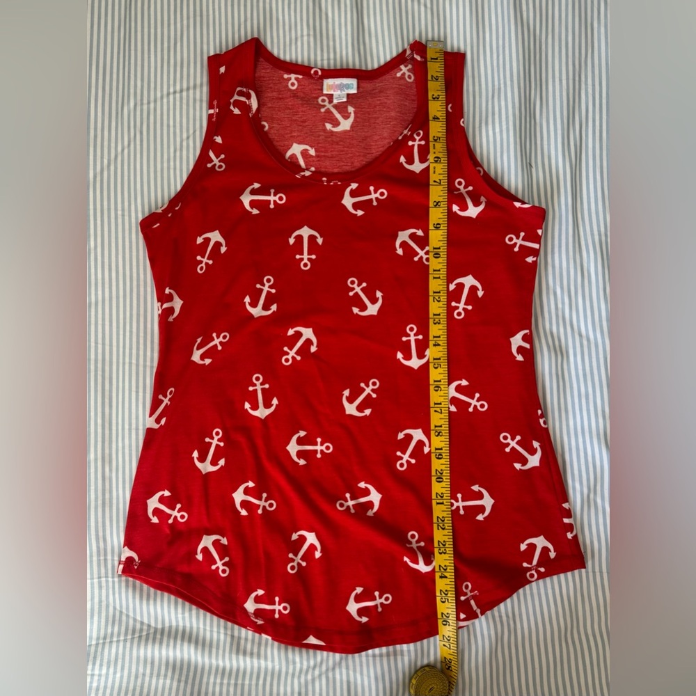 Lularoe size L red anchor tank top